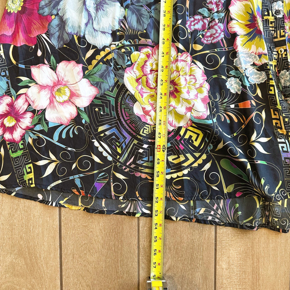 Johnny Was Peace Esmerelda 100% Silk Maxi Dress Large Floral Boho Hippie Peasant - Picture 10 of 10